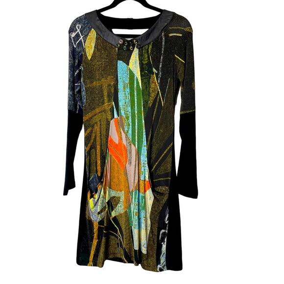 Save the Queen Patterned Long Sleeve Dress S - Picture 1 of 8
